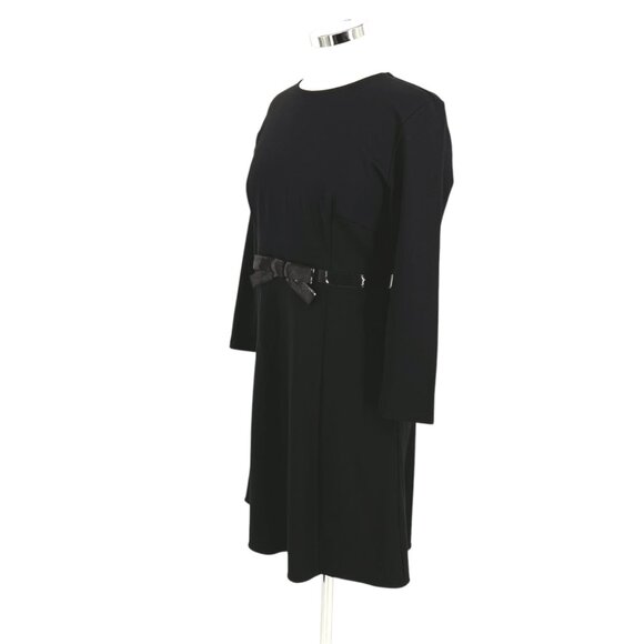Kate Spade Bow Waist Ponte Dress Black Knee Length Long Sleeve Size Large - Picture 4 of 12